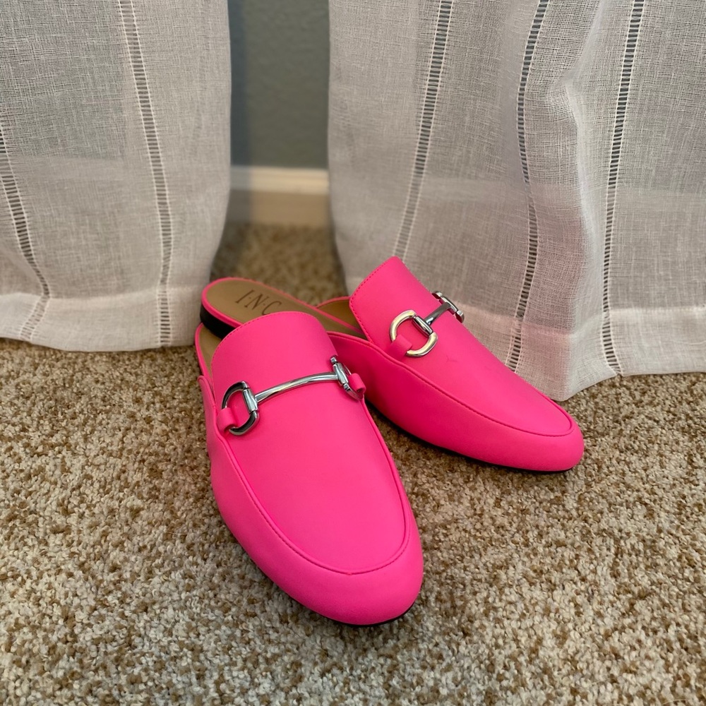 Neon Pink Loafer Slides